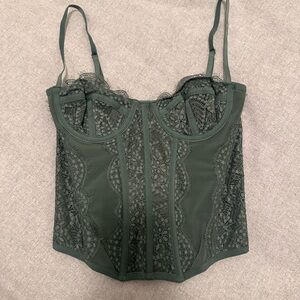 Urban Outfitters Green Lace Corset